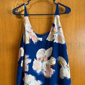 Blue & Peach floral tank top